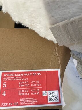 Nike Cream Faux-Fur Slide with Back Strap